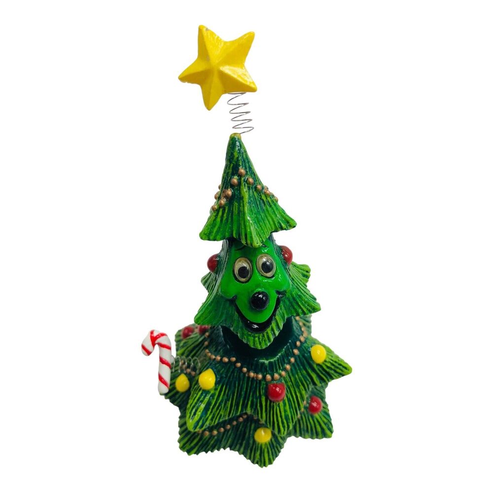 Fitz & Floyd Christmas Jingling Tree Spring Bobble Waving Candy Cane w/ Box READ - Picture 8 of 9